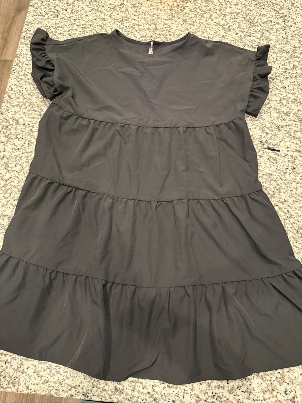Black Tiered Ruffle Sleeve Dress